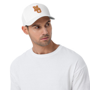 Mount Olive Closed Back Baseball Hat - White/Khaki
