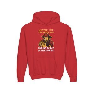 Hustle Hit Never Quit – Marauders Football Youth Hoodie